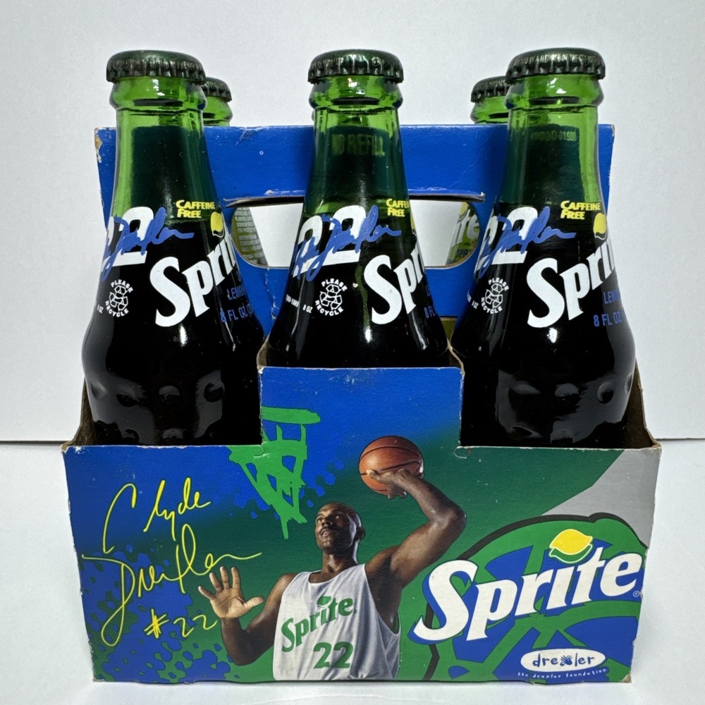 Rare 1994 Sprite Commemorative #22 Clyde "The Glide" Drexler, Six Pack Bottles